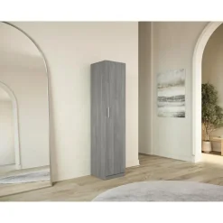 Interiax Kledingkast 'Mila' - Grijze Eik - 1 Deurs - 180x40x42 cm Discount