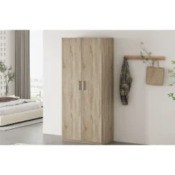 Interiax Kledingkast 'Mila' - Sonoma Eik - 2 Deurs - 180x80x42 cm Clearance