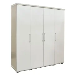 Interiax Kledingkast 'Mila' - Wit - 4 Deurs - 183x120x52cm Discount