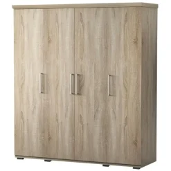 Interiax Kledingkast 'Mila' - Sonoma Eik - 4 Deurs - 183x160x52cm Discount