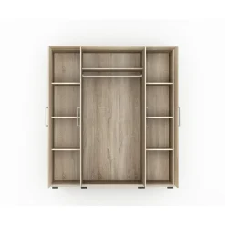 Interiax Kledingkast 'Mila' - Sonoma Eik - 4 Deurs - 183x160x52cm Discount