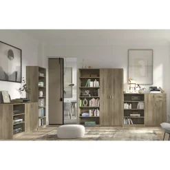 Interiax Opbergkast - Kledingkast 'Aurora' - Sonoma Eik - 2 Deurs - 148x72x36cm Discount