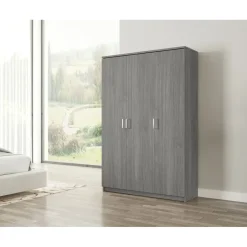 Interiax Opbergkast - Kledingkast 'Amelie' - Grijze Eik - 3 Deurs - 180x120x40cm