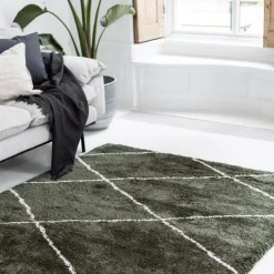 Interieur05 berber vloerkleed Nea groen/cream - 330 x 240 cm Clearance