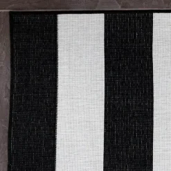 Eva Interior Interieur05 Buitenkleed Stripes zwart/wit dubbelzijdig - 290 x 200 cm Discount