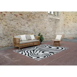 Interieur05 Buitenkleed Swirl Zwart - 290 x 200 cm Best