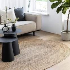 Interieur05 EVA Interior ovaal vloerkleed jute naturel - 120 x 180 cm Outlet