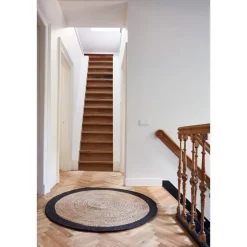 Interieur05 EVA Interior rond Vloerkleed Jute Naturel/Antraciet - 240 x 240 cm Sale