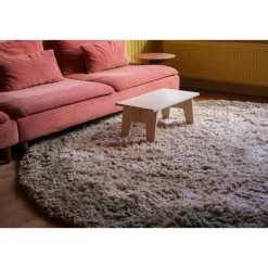 Interieur05 hoogpolig vloerkleed polyester Pilo groen/beige - 240 x 240 cm Clearance