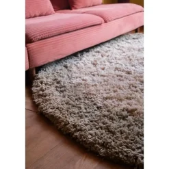 Interieur05 hoogpolig vloerkleed polyester Pilo groen/beige - 240 x 240 cm Clearance