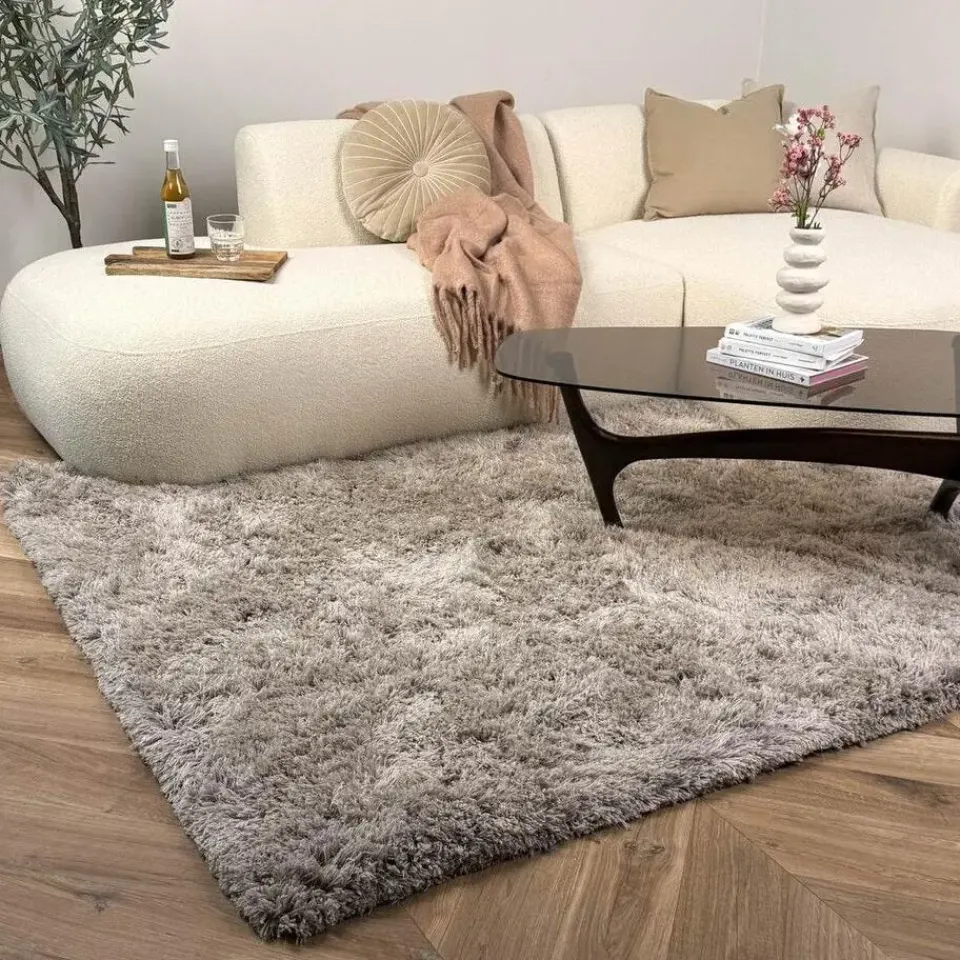 Interieur05 Hoogpolig vloerkleed Nika zand - 240 x 340 cm Online