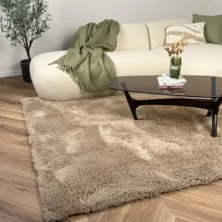 Interieur05 hoogpolig vloerkleed Furr bruin - 80 x 140 cm New