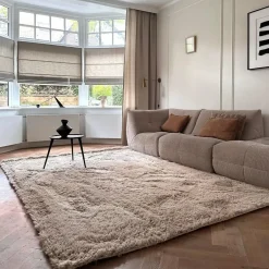 Interieur05 hoogpolig vloerkleed Furr bruin - 80 x 140 cm New