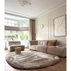 Interieur05 Hoogpolig vloerkleed Odelia beige/wit - 80 x 150 cm