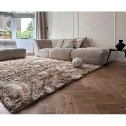 Interieur05 Hoogpolig vloerkleed Odelia Bruin/taupe - 160 x 230 cm Hot