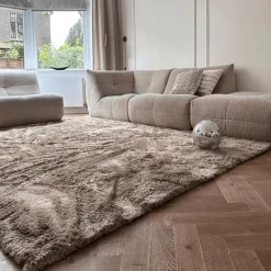 Interieur05 Hoogpolig vloerkleed Odelia Bruin/taupe - 160 x 230 cm Hot