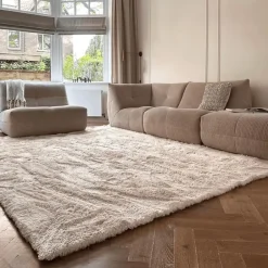 Interieur05 Hoogpolig vloerkleed Odelia beige/wit - 160 x 230 cm Online
