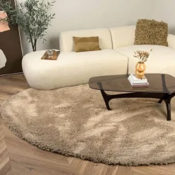 Interieur05 organisch hoogpolig vloerkleed Furr Stone bruin - 160 x 230 cm Outlet