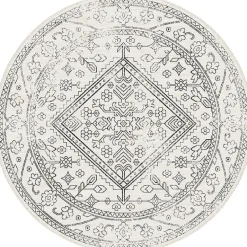 Interieur05 rond buitenkleed zwart/wit Nova - 240 x 240 cm Hot