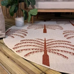 Interieur05 rond buitenkleed roest Oase - 200 x 200 cm Discount