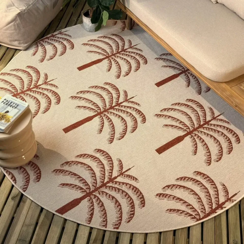 Interieur05 rond buitenkleed roest Oase - 200 x 200 cm Discount