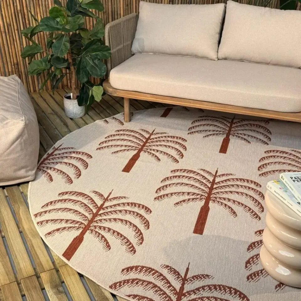 Interieur05 rond buitenkleed roest Oase - 200 x 200 cm Discount