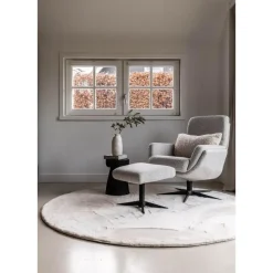 Interieur05 Rond Hoogpolig Vloerkleed Lux Creme - 160 x 160 cm Clearance