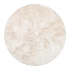 Interieur05 Rond Hoogpolig vloerkleed Odelia beige/wit - 160 x 160 cm New