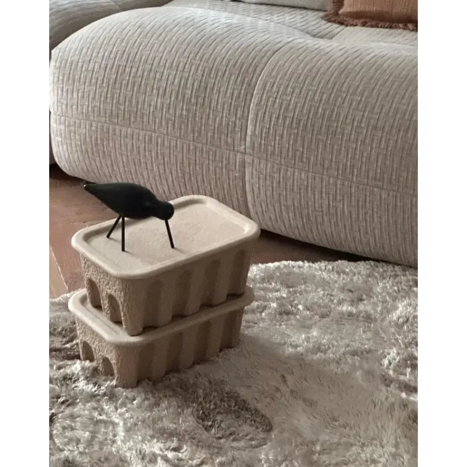 Interieur05 Rond Hoogpolig vloerkleed Odelia beige/wit - 200 x 200 cm Best