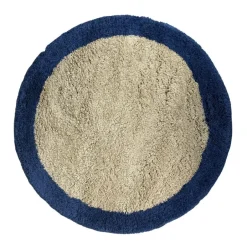 Interieur05 rond hoogpolig vloerkleed polyester Pilo beige/blauw - 240 x 240 cm Discount
