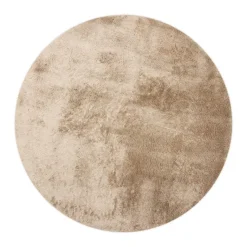 Interieur05 Rond Hoogpolig vloerkleed Odelia Bruin/taupe - 160 x 160 cm Discount