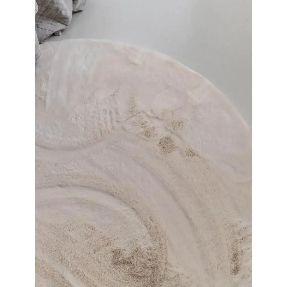 Interieur05 Rond Hoogpolig Vloerkleed Lux Creme - 240 x 240 cm Discount