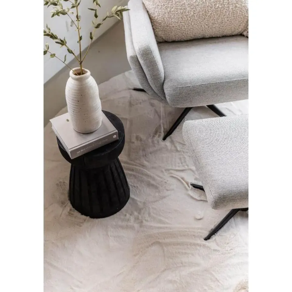 Interieur05 Rond Hoogpolig Vloerkleed Lux Creme - 240 x 240 cm Discount