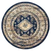 Interieur05 rond vintage vloerkleed Aila blauw - 160 x 160 cm Clearance
