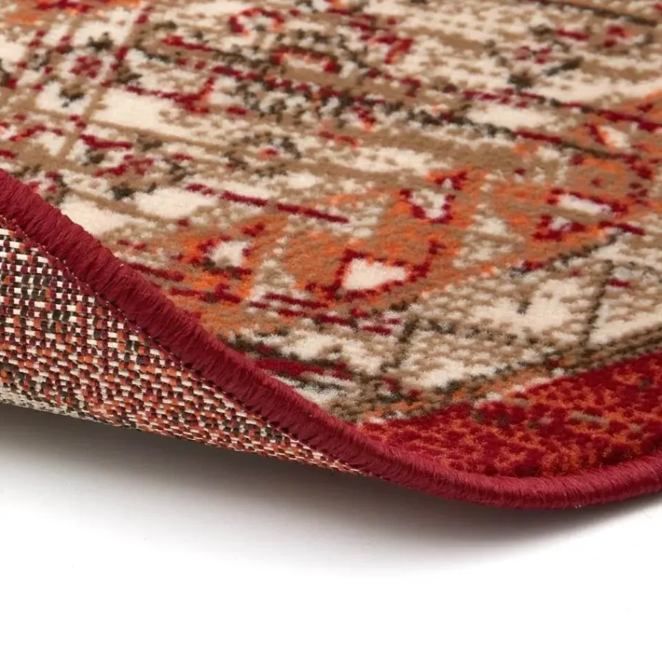 Interieur05 rond vintage vloerkleed Aila rood/oranje - 120 x 120 cm Online