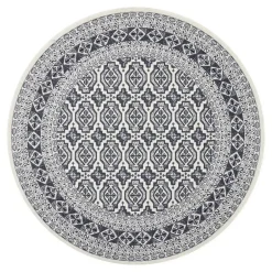 Interieur05 rond vintage vloerkleed Marad grijs/Aantraciet - 200 x 200 cm New