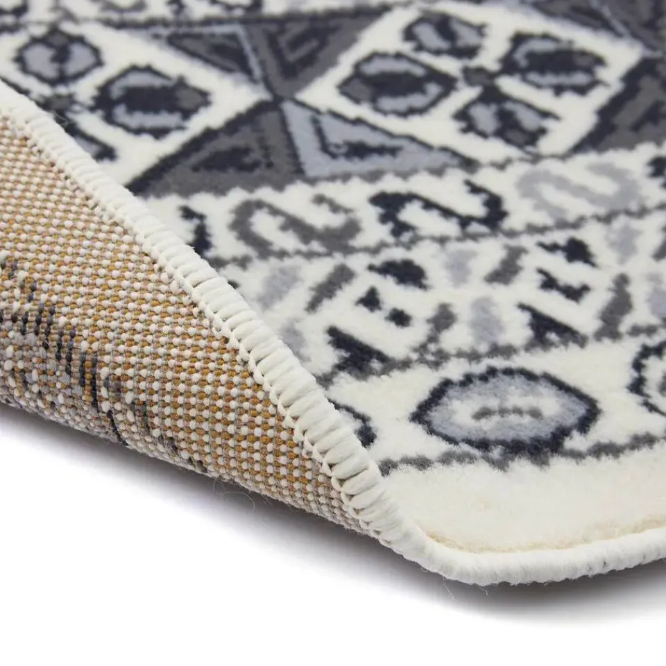 Interieur05 rond vintage vloerkleed Marad grijs/Aantraciet - 200 x 200 cm New