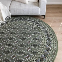 Interieur05 rond vintage vloerkleed Marad groen - 160 x 160 cm Clearance