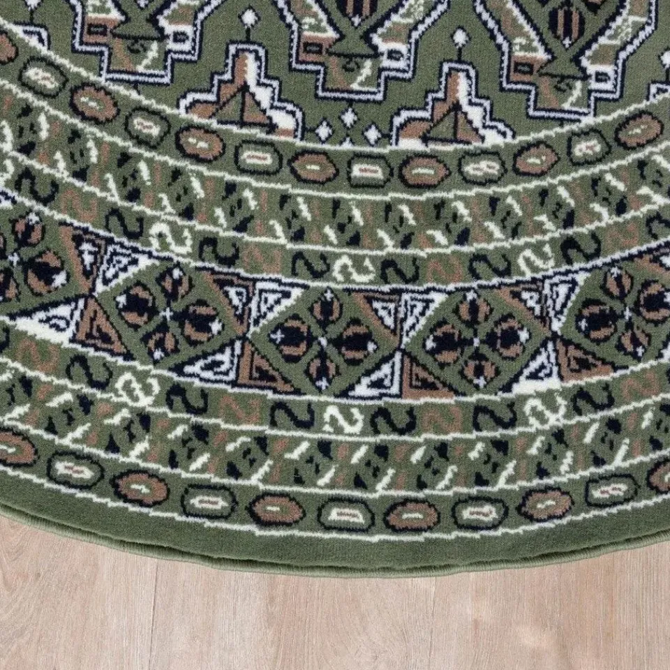 Interieur05 rond vintage vloerkleed Marad groen - 160 x 160 cm Clearance