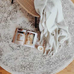 Interieur05 rond vloerkleed Keshan zand/beige - 120 x 120 cm Outlet