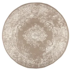 Interieur05 rond vloerkleed Keshan taupe/bruin - 160 x 160 cm New