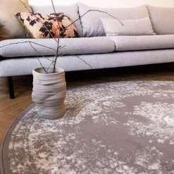 Interieur05 rond vloerkleed Keshan taupe/bruin - 160 x 160 cm New