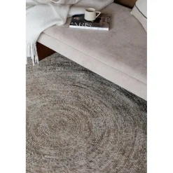 Interieur05 rond vloerkleed Gapo grijs/bruin - 180 x 180 cm New