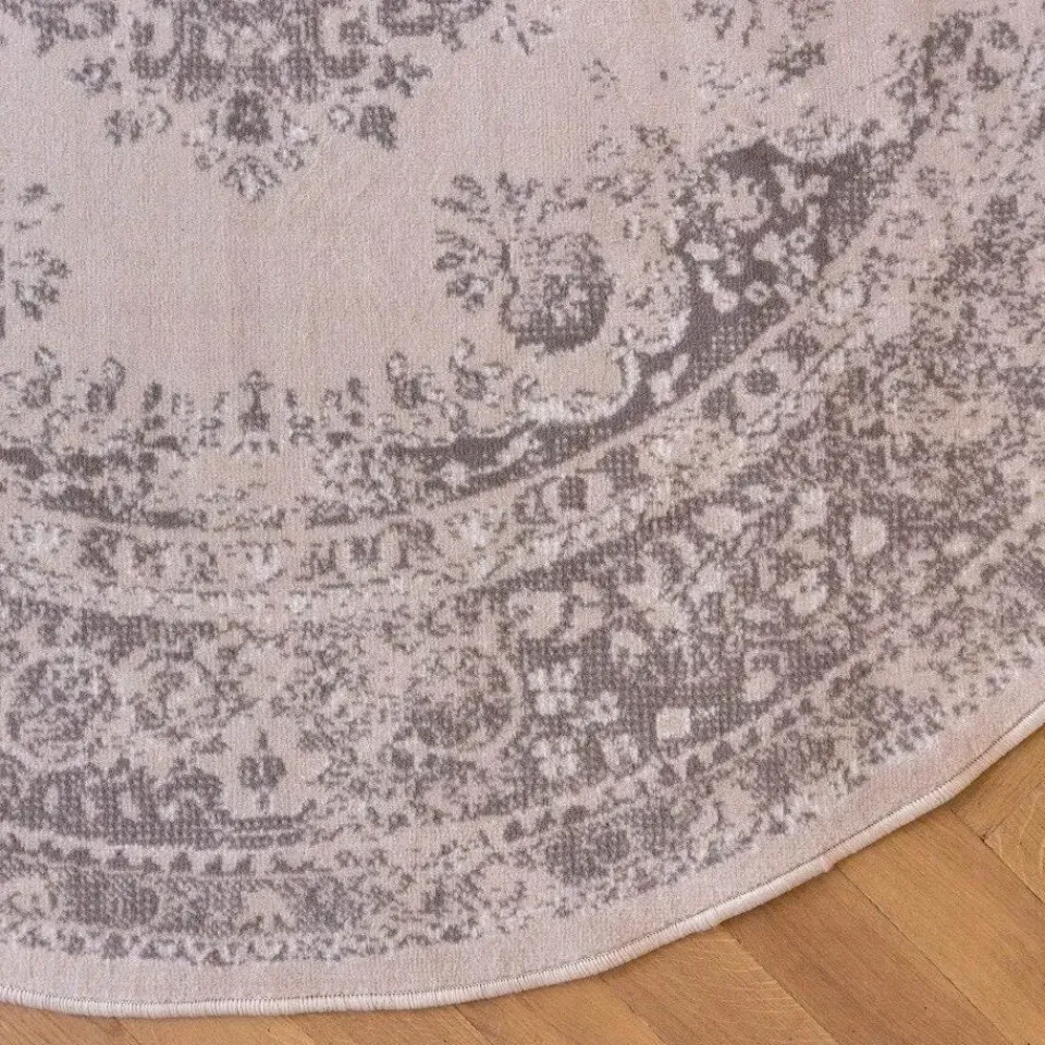 Interieur05 rond vloerkleed Keshan zand/beige - 160 x 160 cm Best