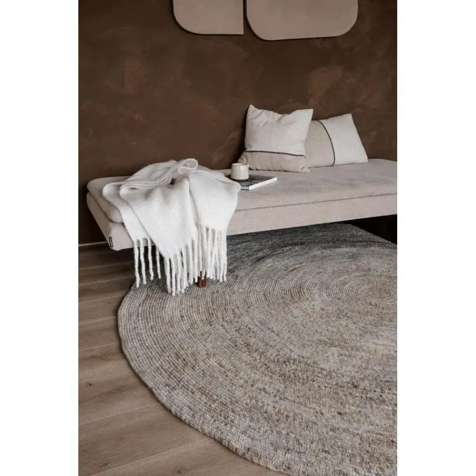 Interieur05 rond vloerkleed Gapo grijs/bruin - 150 x 150 cm Discount