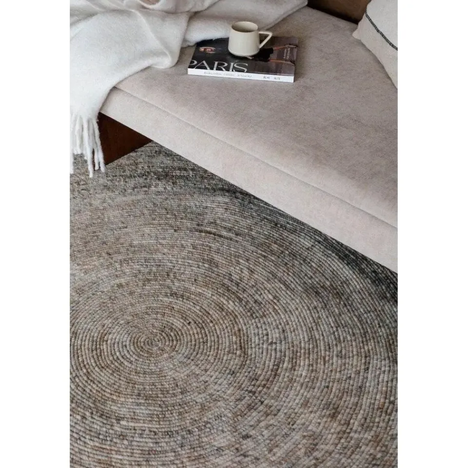Interieur05 rond vloerkleed Gapo grijs/bruin - 150 x 150 cm Discount