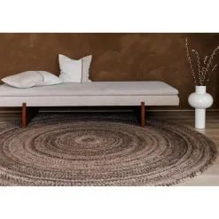 Interieur05 rond vloerkleed Gapo donkerbruin - 150 x 150 cm Online