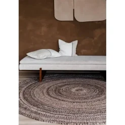 Interieur05 rond vloerkleed Gapo donkerbruin - 150 x 150 cm Online