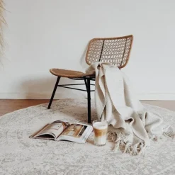 Interieur05 rond vloerkleed Keshan zand/beige - 240 x 240 cm Sale