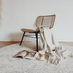 Interieur05 rond vloerkleed Keshan zand/beige - 240 x 240 cm Sale